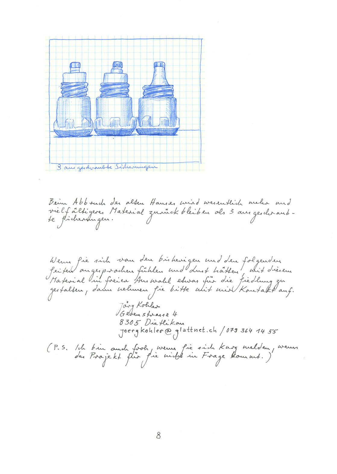 Blatt 8 Brief Jörg Kohler an Lutz&Guggisberg