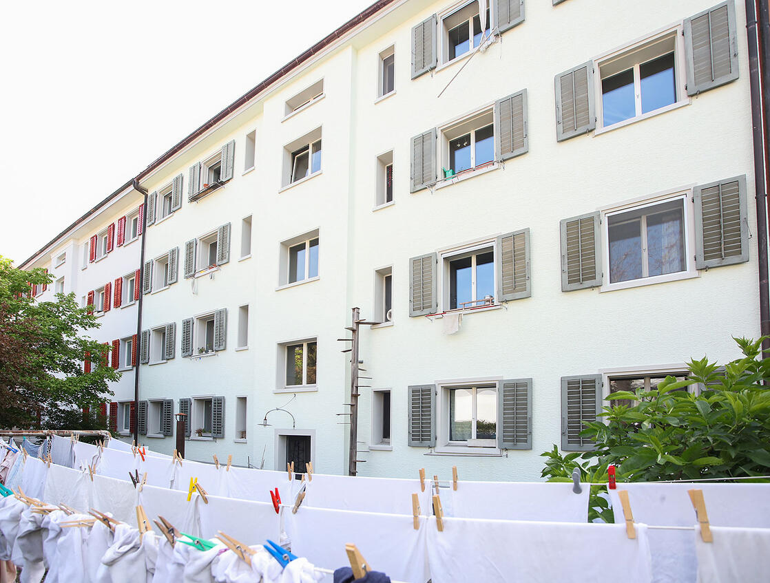 Nachgedämmte Hoffassade